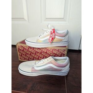 vans old skool (aura shift) multi/true white rainbow womens 8 mens 6.5 NWT
